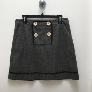Herringbone Wool Skirt